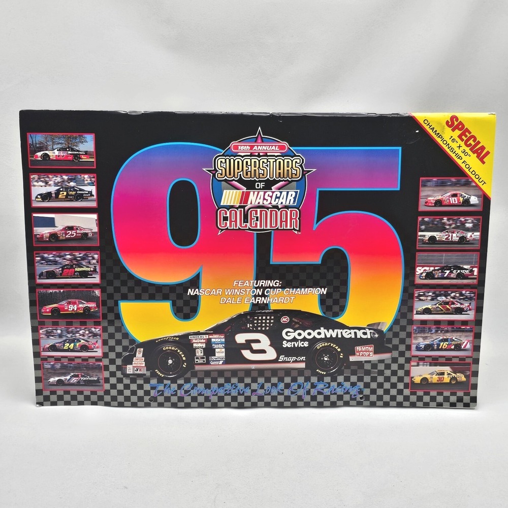 1995 Superstars of NASCAR Calendar Dale Earnhardt Gordon Championship Foldout